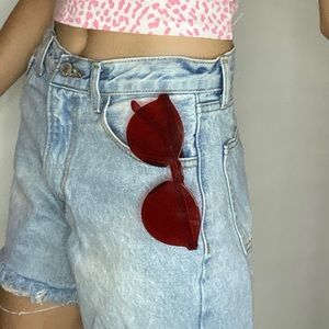 Red transparent sun glasses